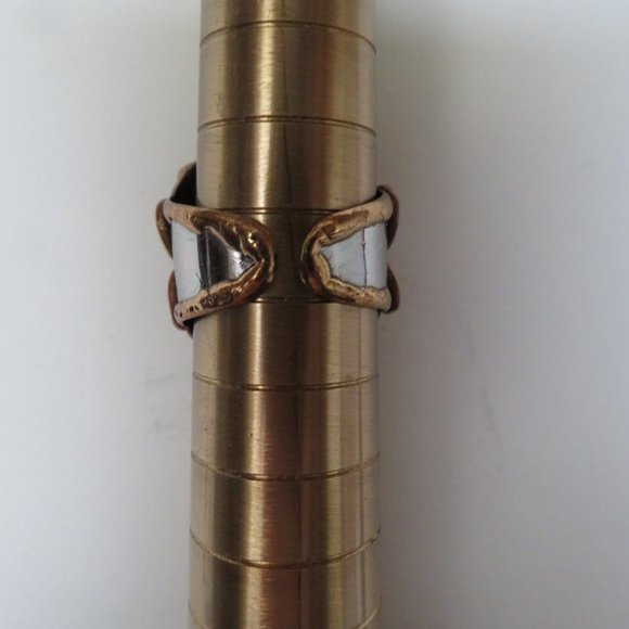 ANJU Tri-Tone Metal & Faux Stone RING Size 6 (K122) - Picture 6 of 6